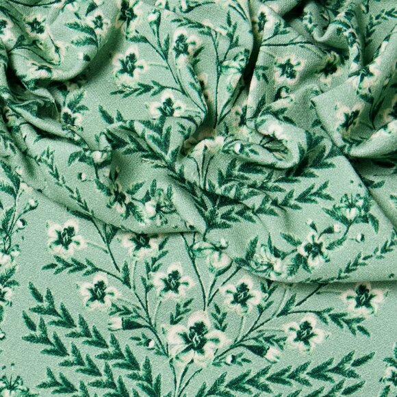 agua bendita  jardin floral mini dress | off-shoulder, ruffled - green - Picture 3 of 12